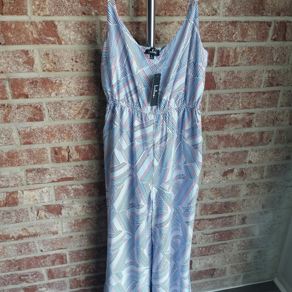 Lulus White Multi-Striped Wide Leg Jumpsuit - Picture 3 of 10